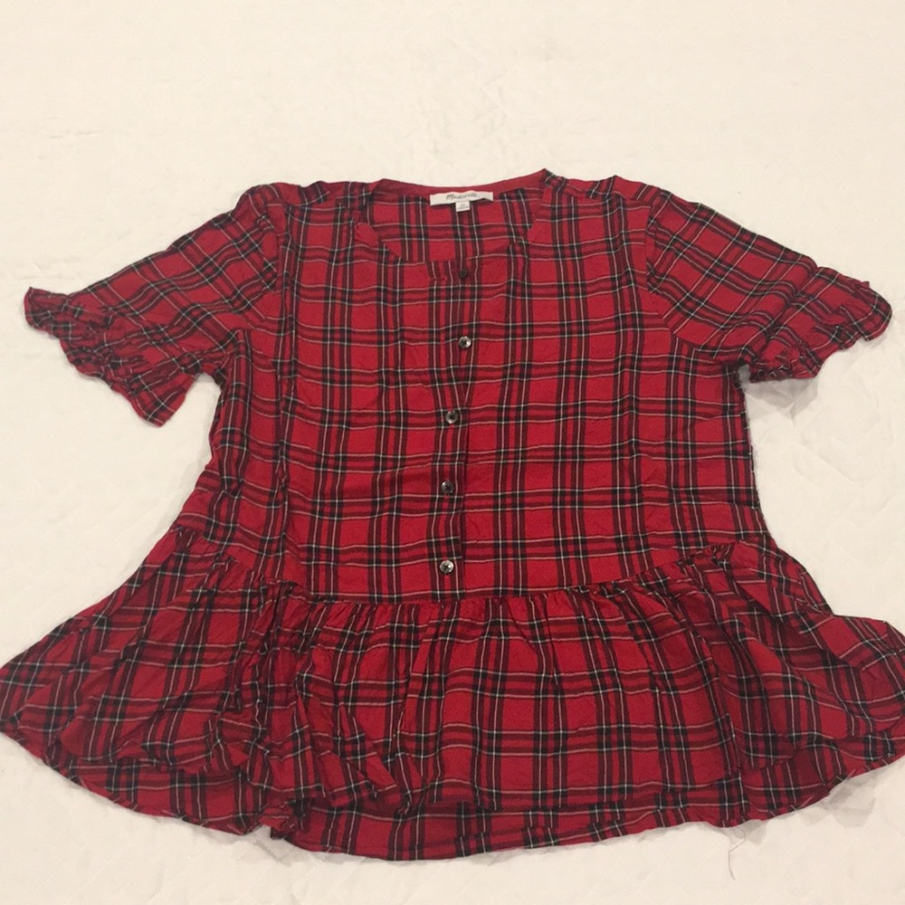 Madewell | Plaid Peplum Top
